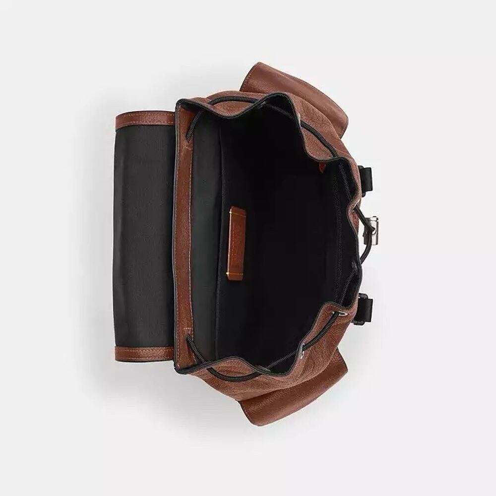 NWT COACH MEN'S Clark Backpack in Signature Leather Silver/Vintage Brown CDC21 - Picture 11 of 11